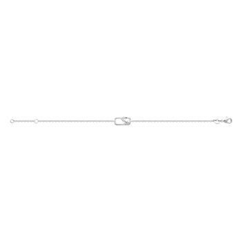 Bracelet Brillaxis rectangulaire argent rhodié_x000D_
design Floral et Oxydes de zirconium