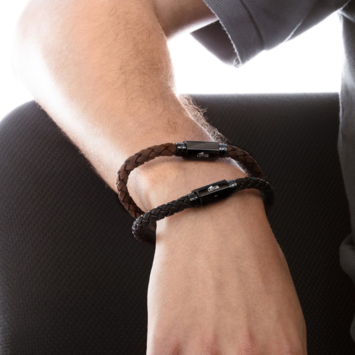 Bracelet homme Lotus Style Urban Man cuir marron - vue 2