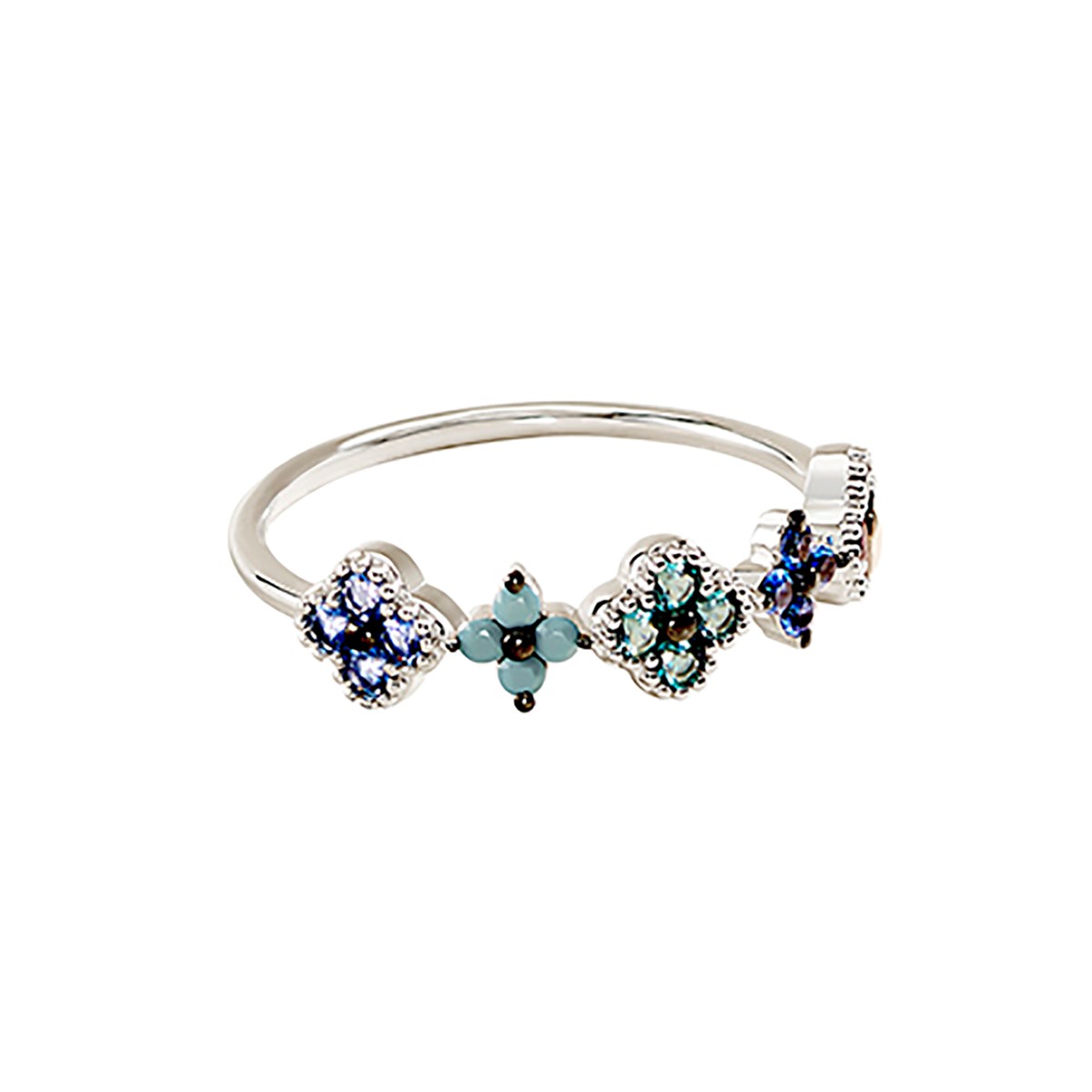 Bague fine Agatha Beloved argent multicolore - vue 4
