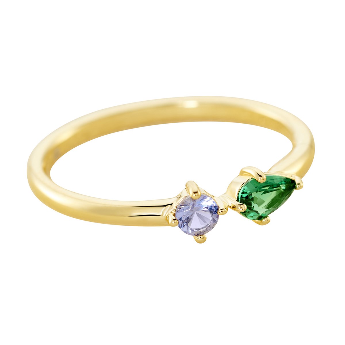 Bague fine Agatha Astre goutte et rond