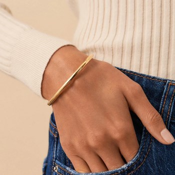 Bracelet jonc Agatha Lisa argent doré lisse