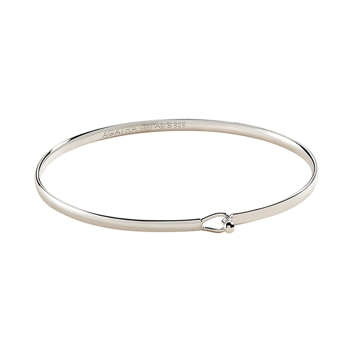 Bracelet jonc Agatha Bangle argent rhodié