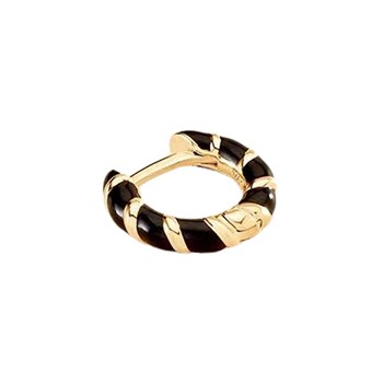 Piercing créole Agatha Sesha argent doré émail noir