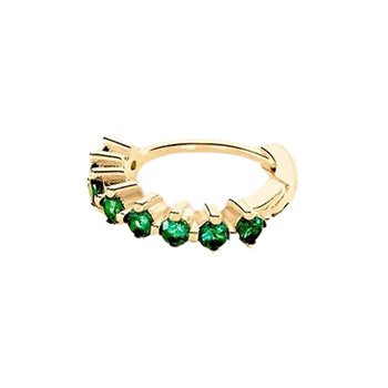 Piercing créole Agatha Radiante doré et vert