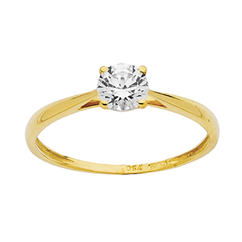 Solitaire Brillaxis or jaune 18 carats oxyde - vue 2