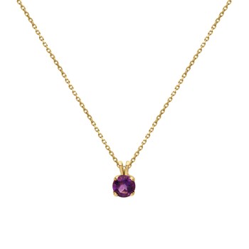 Collier Brillaxis or jaune 18 carats améthyste