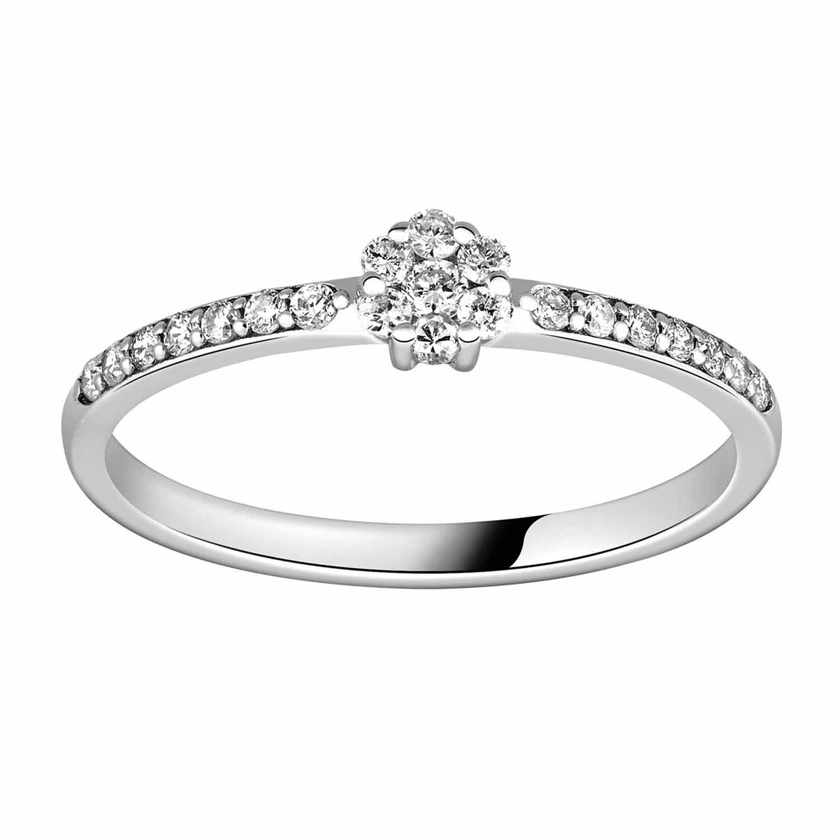 Bague Brillaxis or blanc 18 carats diamants - vue 2