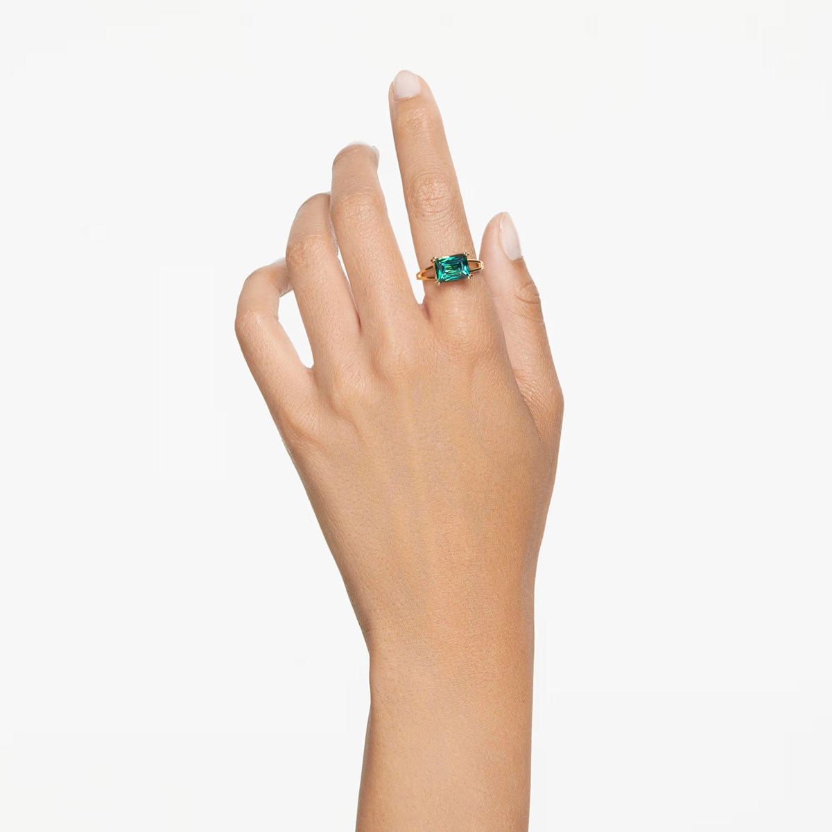 Bague Swarovski Stilla cristal rectangulaire vert - vue 2