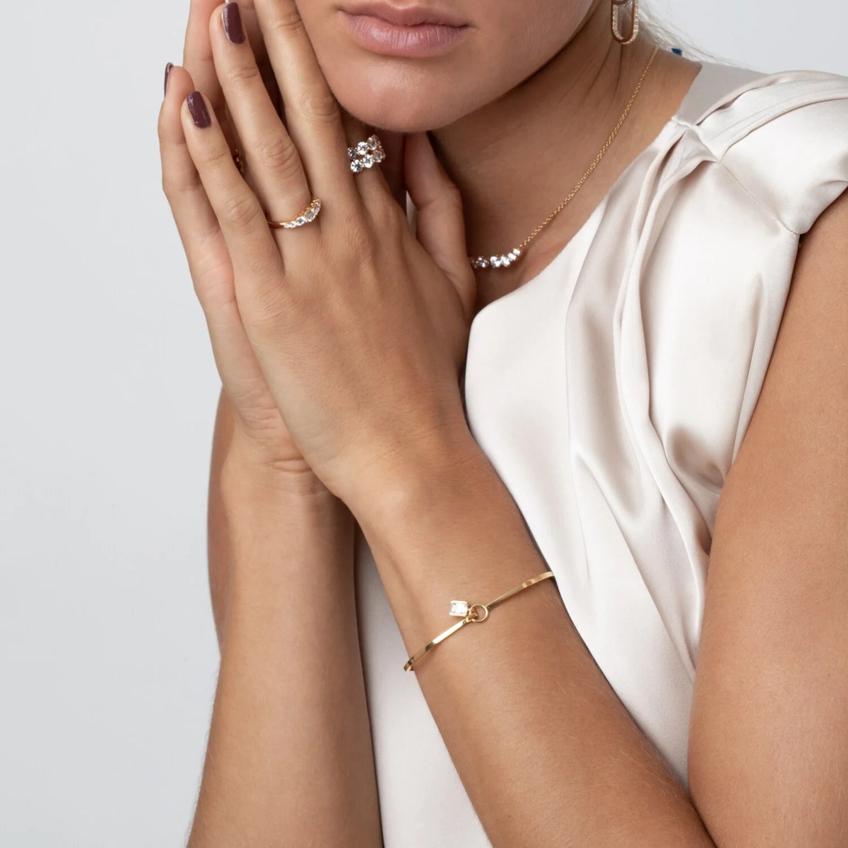 Bracelet Sif Jakobs Roccanova argent plaqué or_x000D_
pampille en oxyd ed e zirconium - vue 2