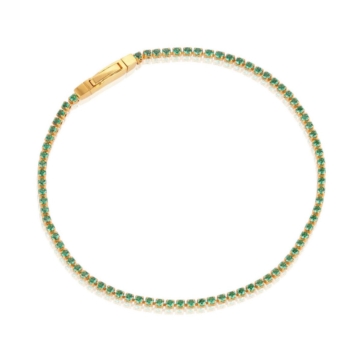 Bracelet Sif Jakobs Ellera argent plaqué or_x000D_
Oxydes de zirconium verts 18 cm