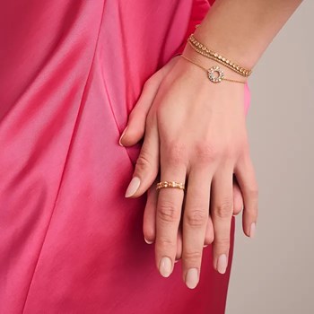 Bracelet Sif Jakobs Ellera argent plaqué or_x000D_
oxydes de zirconium champagne 17 cm