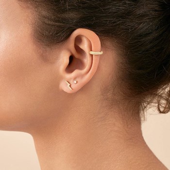 Boucle d'oreille Agatha Eclair argent doré oxydes
