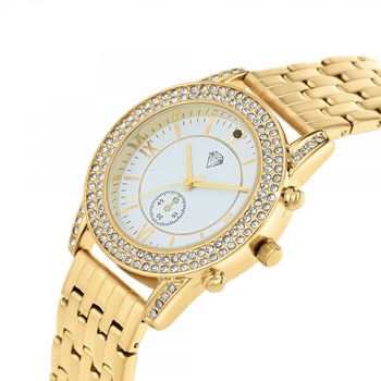 Montre Elyssa élégante ornée d'un diamant noir et de cristaux scintillants SC Crystal