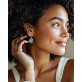 Boucles d'Oreilles Maëlla Argent 925 et Nacre Abalone | ADEN Design Inca | Bijou Irisé