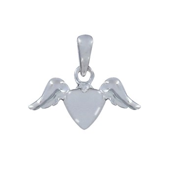 Pendentif Argent 925 Coeur et Ailes d'Ange - Petit Modèle