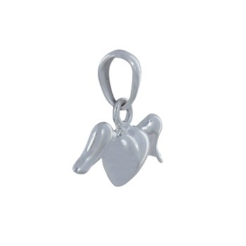 Pendentif Argent 925 Coeur et Ailes d'Ange - Petit Modèle
