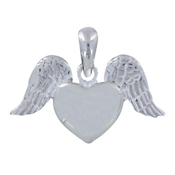 Pendentif Argent 925 Coeur et Ailes d'Ange