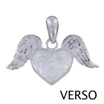 Pendentif Argent 925 Coeur et Ailes d'Ange