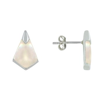 Boucles d'Oreilles Clous Argent 925 Triangle de Nacre