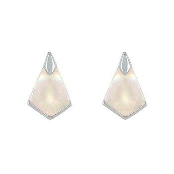 Boucles d'Oreilles Clous Argent 925 Triangle de Nacre