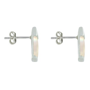 Boucles d'Oreilles Clous Argent 925 Triangle de Nacre