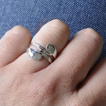 Bague Argent 925 Double Gouttes et Feuilles