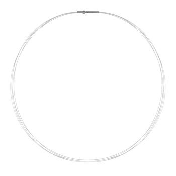 5 Cable Necklace Silver Steel Clasp - White