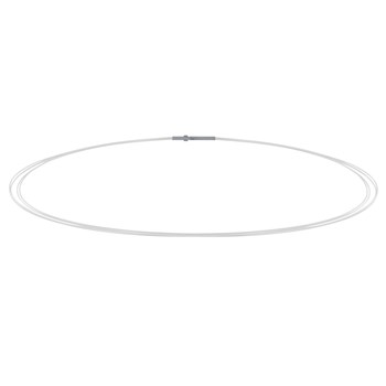 5 Cable Necklace Silver Steel Clasp - White