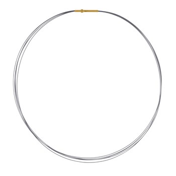5 Cable Necklace Steel Clasp Gold - Grey