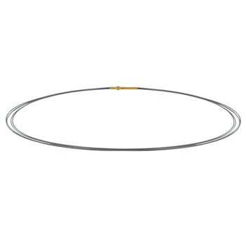 5 Cable Necklace Steel Clasp Gold - Grey