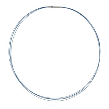 5 Cable Necklace Silver Steel Clasp - Blue
