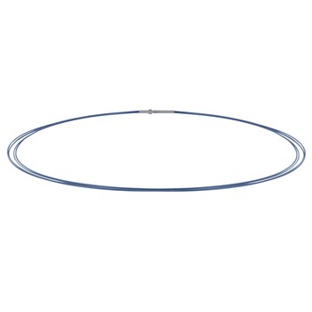 5 Cable Necklace Silver Steel Clasp - Blue