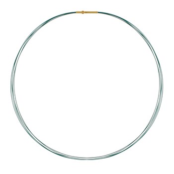 5 Cable Necklace Gold Steel Clasp - Blue Green