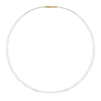 5 Cable Necklace Gold Steel Clasp - White