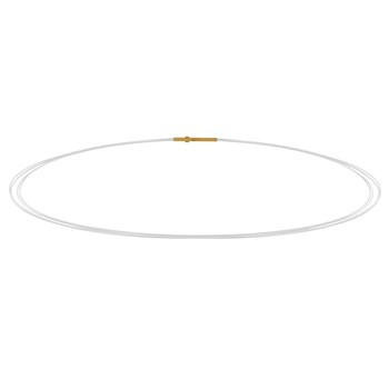 5 Cable Necklace Gold Steel Clasp - White