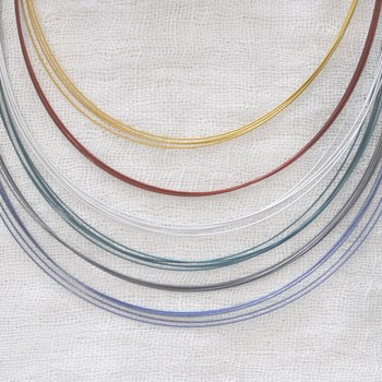 5 Cable Necklace Gold Steel Clasp - White