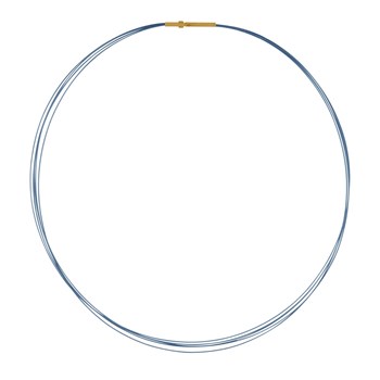 5 Cable Necklace Gold Steel Clasp - Blue