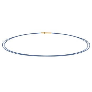 5 Cable Necklace Gold Steel Clasp - Blue