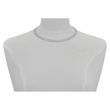 5 Cable Necklace Gold Steel Clasp - Blue