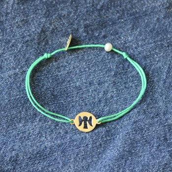 Bracelet Lien Mon Ange Plaqué Or - Fuchsia
