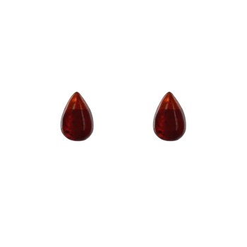 Boucles d'Oreilles Clous Argent 925 Petite Goutte d'Ambre