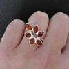 Bague Argent 925 Feuillage d'Ambre - vue V3