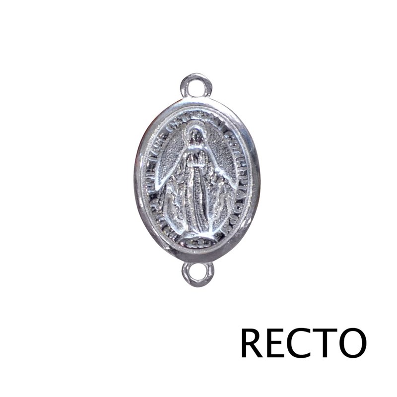Bracelet Lien Médaille Argent 925 Ovale Vierge Miraculeuse - Blanc - vue 4