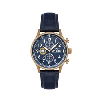 Hawker Hurricane - Montre homme - Bracelet en cuir véritable bleu