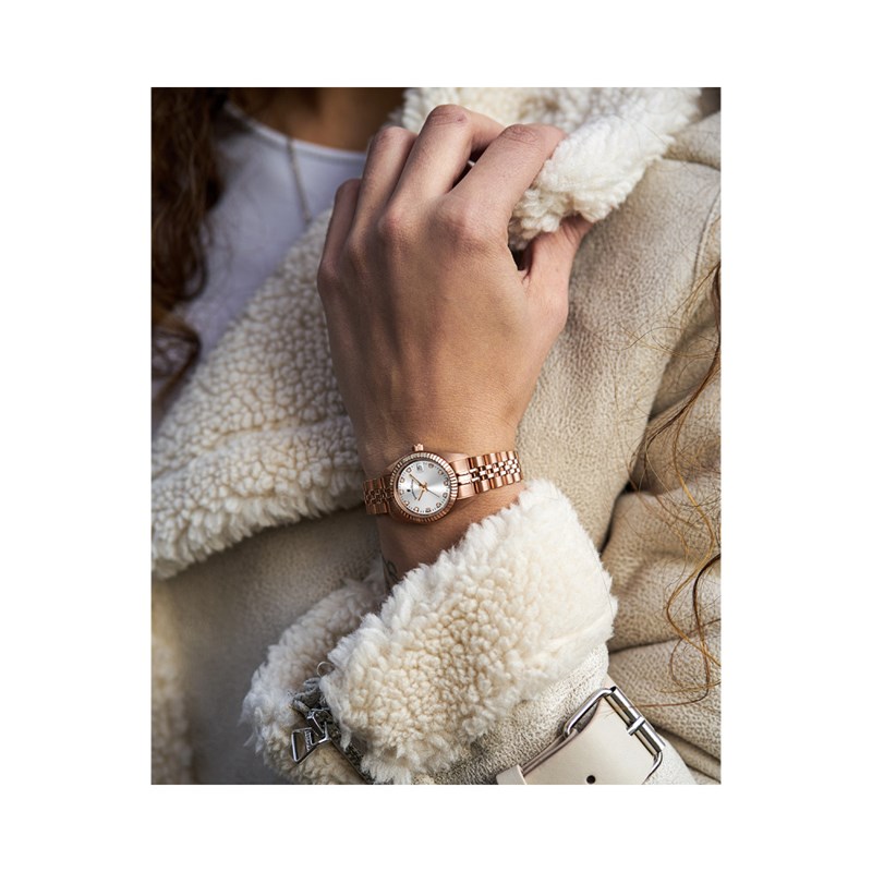 Inspiration 26mm - Montre femme - Boîtier rond en acier inoxydable - Cadran blanc - vue 4