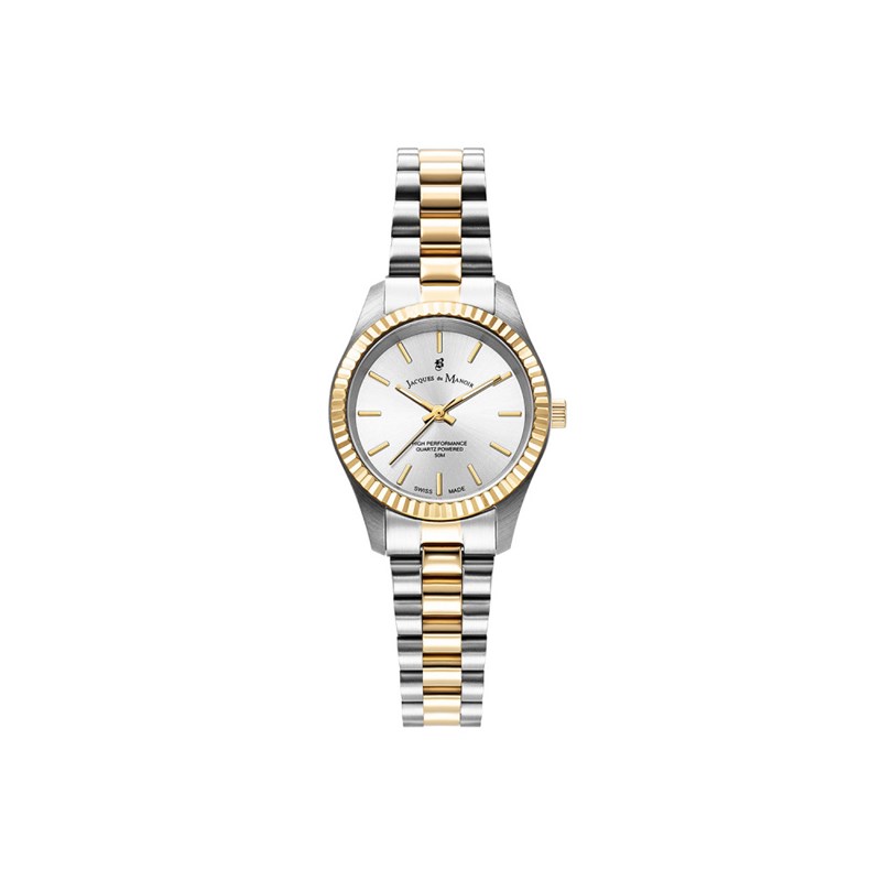 INSPIRATION PRIME - Montre femme - Bracelet argenté doré - Cadran blanc