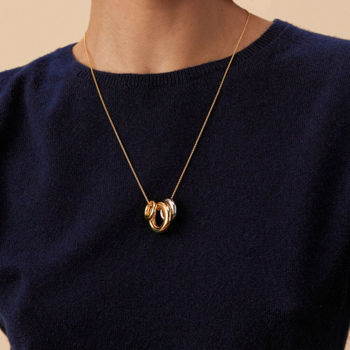 Collier Agatha Trijonc argent doré - vue 2