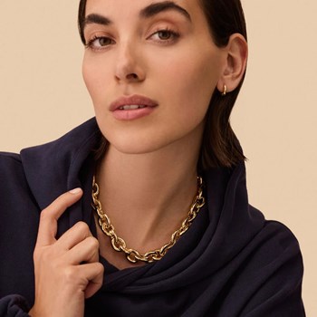Collier Agatha Xoxo laiton doré chaîne épaisse