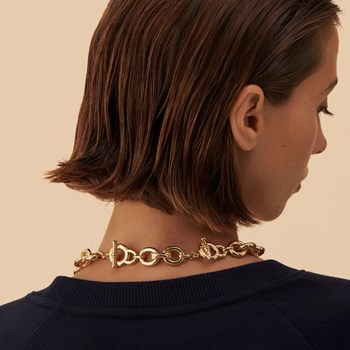 Collier Agatha Xoxo laiton doré chaîne épaisse