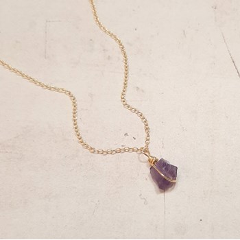 Collier en Argent Doré et Améthyste Itá
